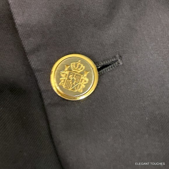 Ferrini Navy Wool Blazer Mens 46L Vintage Sports Coat Blue Single Breast - Picture 10 of 10